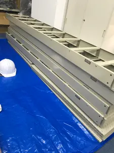 ケーブルラック　直線ラック(底板付)　亜鉛メッキ　2.4m　8セット　電材　建築資材