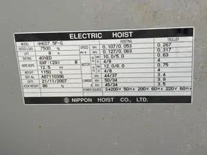  日本ホイスト 7.5t 電動ホイスト