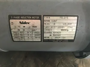Nidec　モーター　FELQ-5　0.75kW　200V